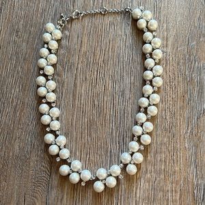Ann Taylor necklace with pearls and sparkly faux diamond-like stones, never worn